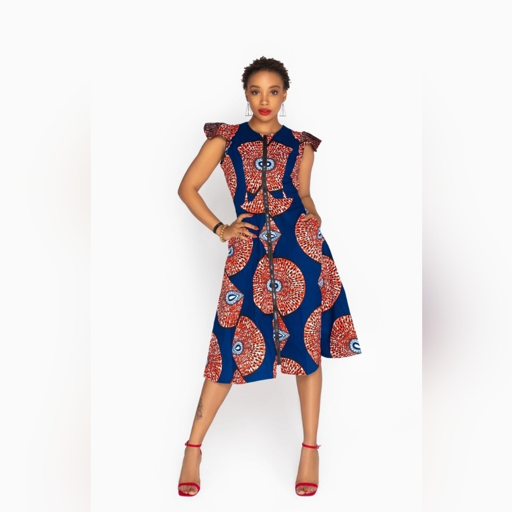 Ray Darten African Print Jacket Dress 4x but fits between 1x and 2x